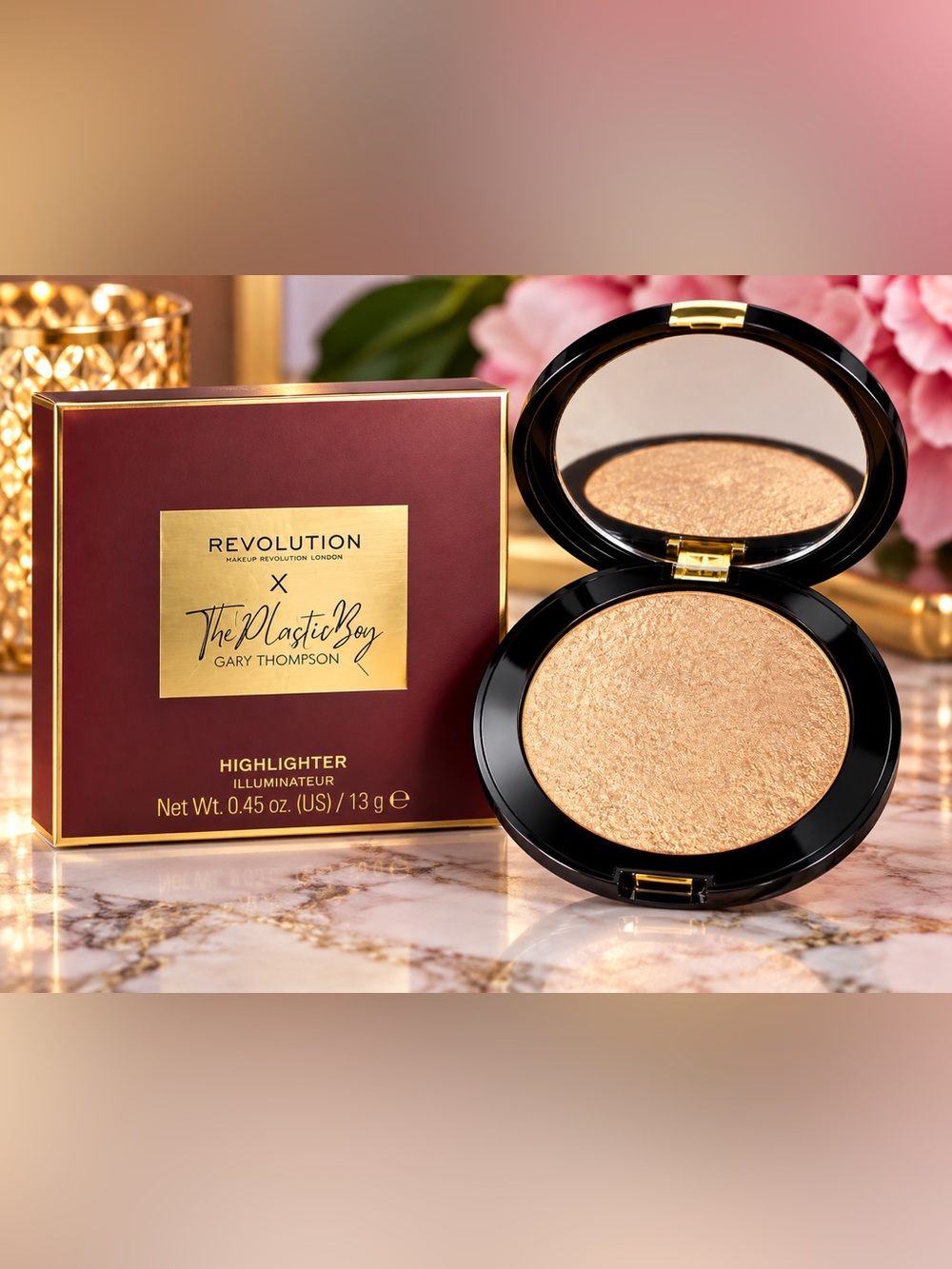 Revolution Champagne Gold Baked Highlighter Compact